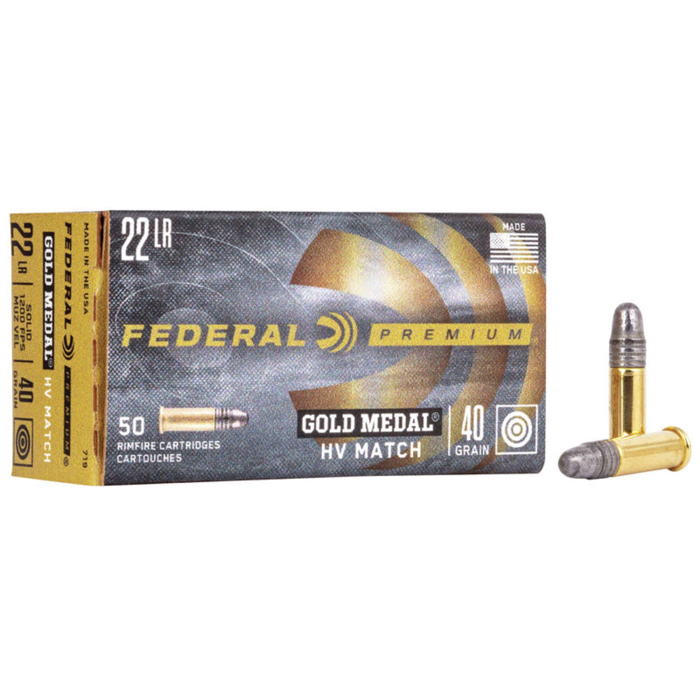 eral Gold Medal .22 Long Rifle 40 Gr Solid Ammo