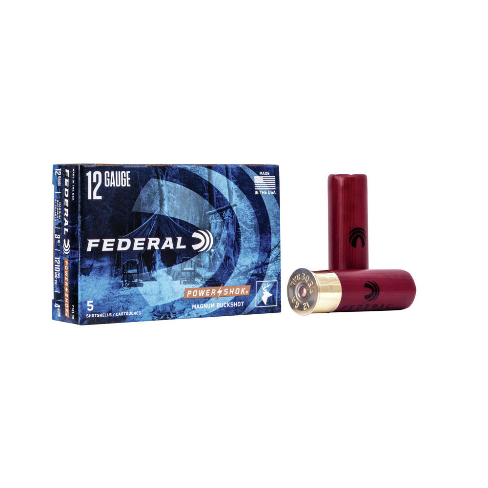 eral F1314B Power-Shok Magnum 12 Gauge 3 1-15/16oz #4 Buck 1210 Fps Ammo