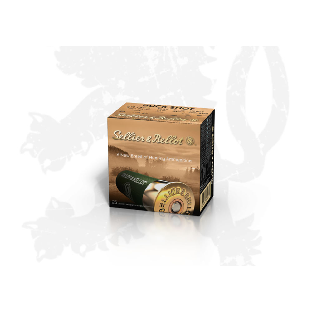 lier & Bellot SB12BSB Hunting 12Gauge 2.75 27Pellets 1 1/4oz 4Buck Shot 25 Box/10 Case Ammo
