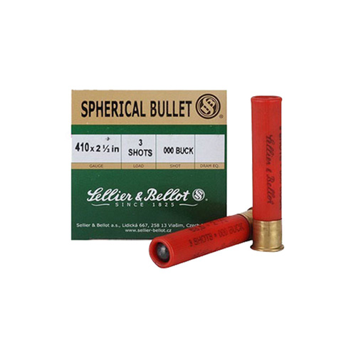 lier & Bellot Shotshell 410 Bore 2.5 Chamber 000 Buckshot 25 Round Box SB410A Ammo